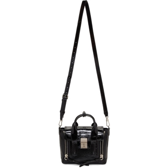 3.1 Phillip Lim Black Patent Mini Pashli Satchel - Picture 3 of 9